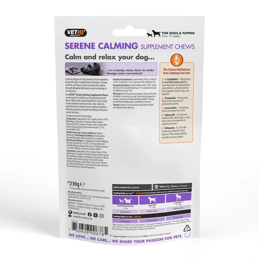 VETIQ Serene Calming Dog Supplement Chews 230g - 230g