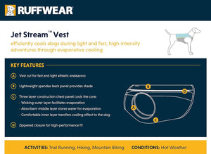 Ruffwear Jet Stream Dog Cooling Vest - Blue XXS
