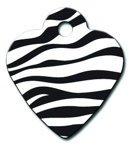ID Tag Heart Small Zebra Print - OS