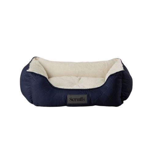 Scruffs Wilton Dog Box Bed - NAVY BLUE Small