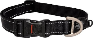 Rogz Utility Reflective Stitching Dog Collar - BLACK XX-Large