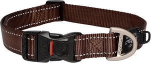 Rogz Utility Reflective Stitching Dog Collar - CHOCOLATE XX-Large