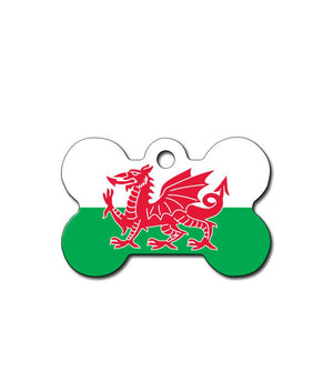 ID Tag Bone Welsh Flag -