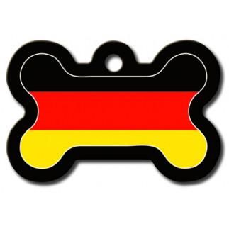 ID Tag Bone Painted German Flag - OS