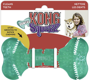 Kong Squeezz Dental Bone Dog Toy - Medium
