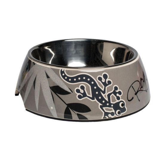 Rogz Silver Gecko Bubble Dog Bowl - 350ML