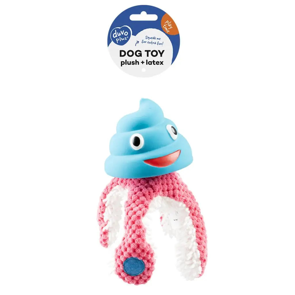 Duvo+ Plush & Latex Octopus Blue/Pink, 22x22x12cm