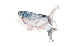Flamingo Flounder Moving Fish Electronic Cat Toy 29cm - Grey