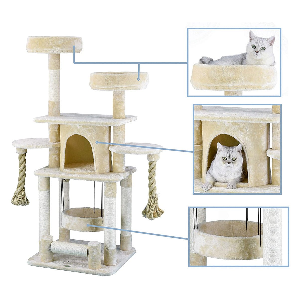57.5″ Jungle Rope Cat Tree (F824) - Shopivet.com