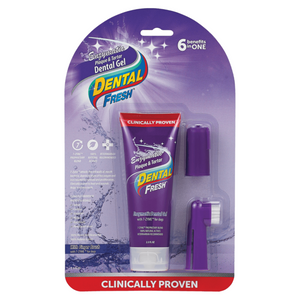Synergy Labs Dental Fresh Enzymatic Plaque & Tartar Dental Gel with finger brush 2.5 oz - 70.87 g