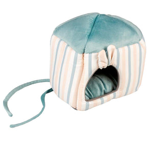 Duvo+ Striped hideway House For Small Pets-Plush S - 20x16x20cm Multicolour