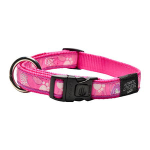 Rogz Pink Paw Dog Collar - PINK PAW S