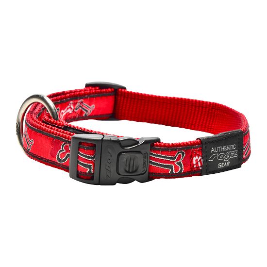 Rogz Red Bone Dog Collar - RED BONE S