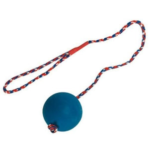 Flamingo Rura Rubber Ball on Rope Dog Toy - 7CM