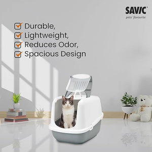 Savic Nestor Jumbo Cat Toilet Home - NAVY BLUE