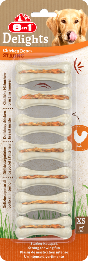 8in1 Delights Chicken Bones Strong XS, 7 pcs, 140 g