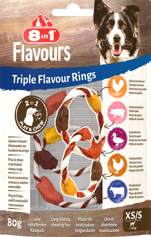 8in1 Triple Flavour Rings XS/S, 80 g