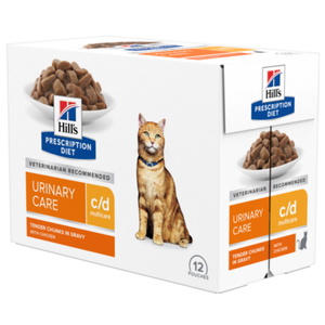 Hill’s Prescription Diet c/d Multicare Urinary Care Wet Cat Food with Chicken Pouches (12x85g)