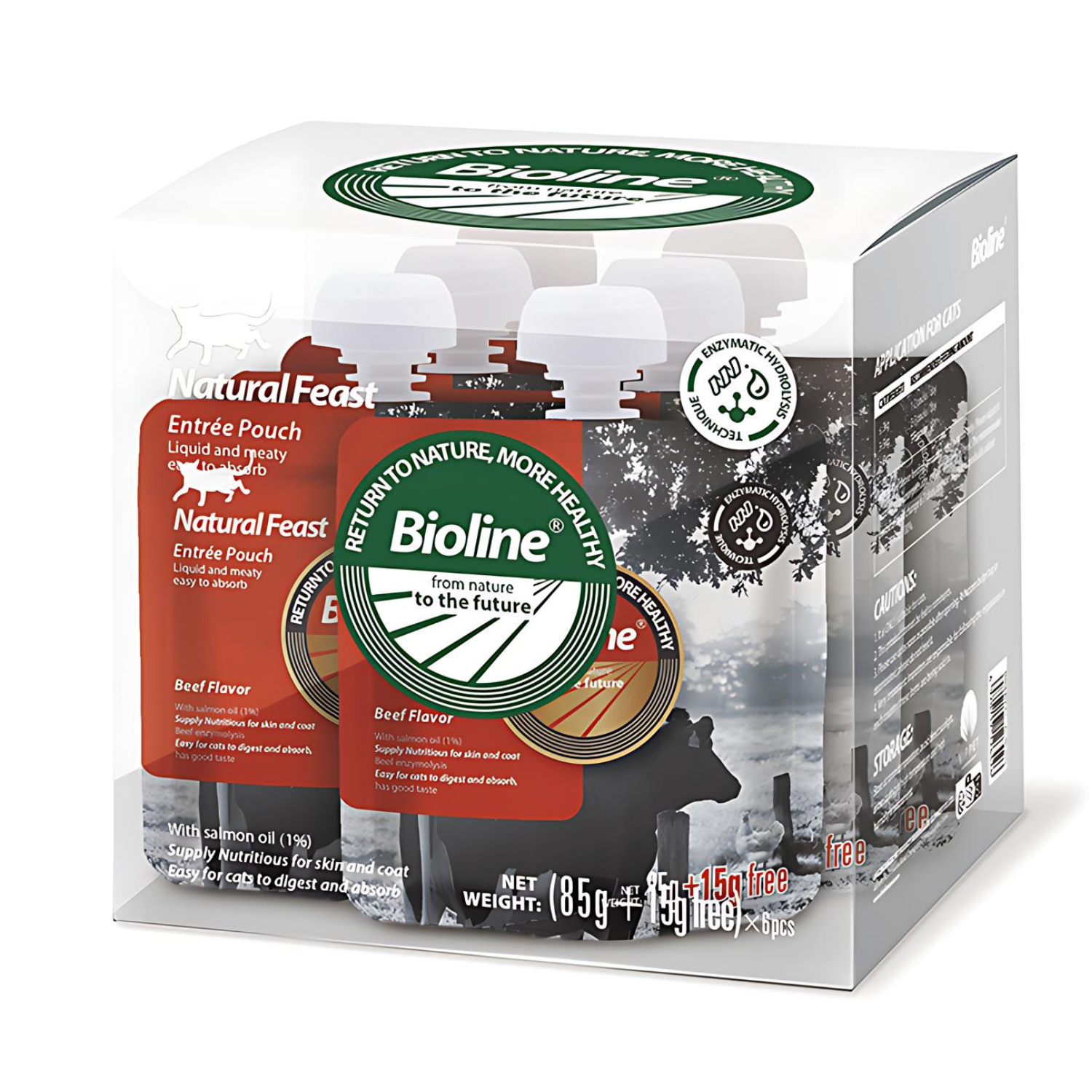 Bioline Natural Feast Entree Pouch Beef Flavor 85g+15g (Min Order : 6pcs)