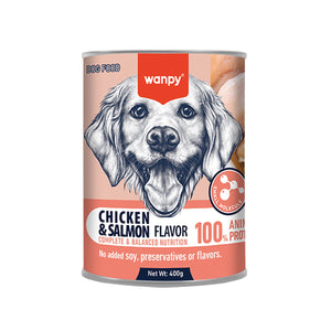 Wanpy Complete Paste Canned Food for Dogs (Chicken & Salmon) – 400g