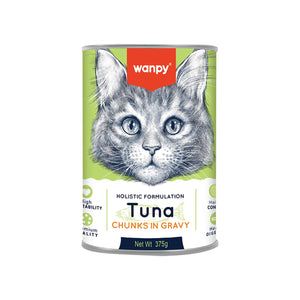 Wanpy Chunks in Gravy Canned Food for Cats – Tuna 375g