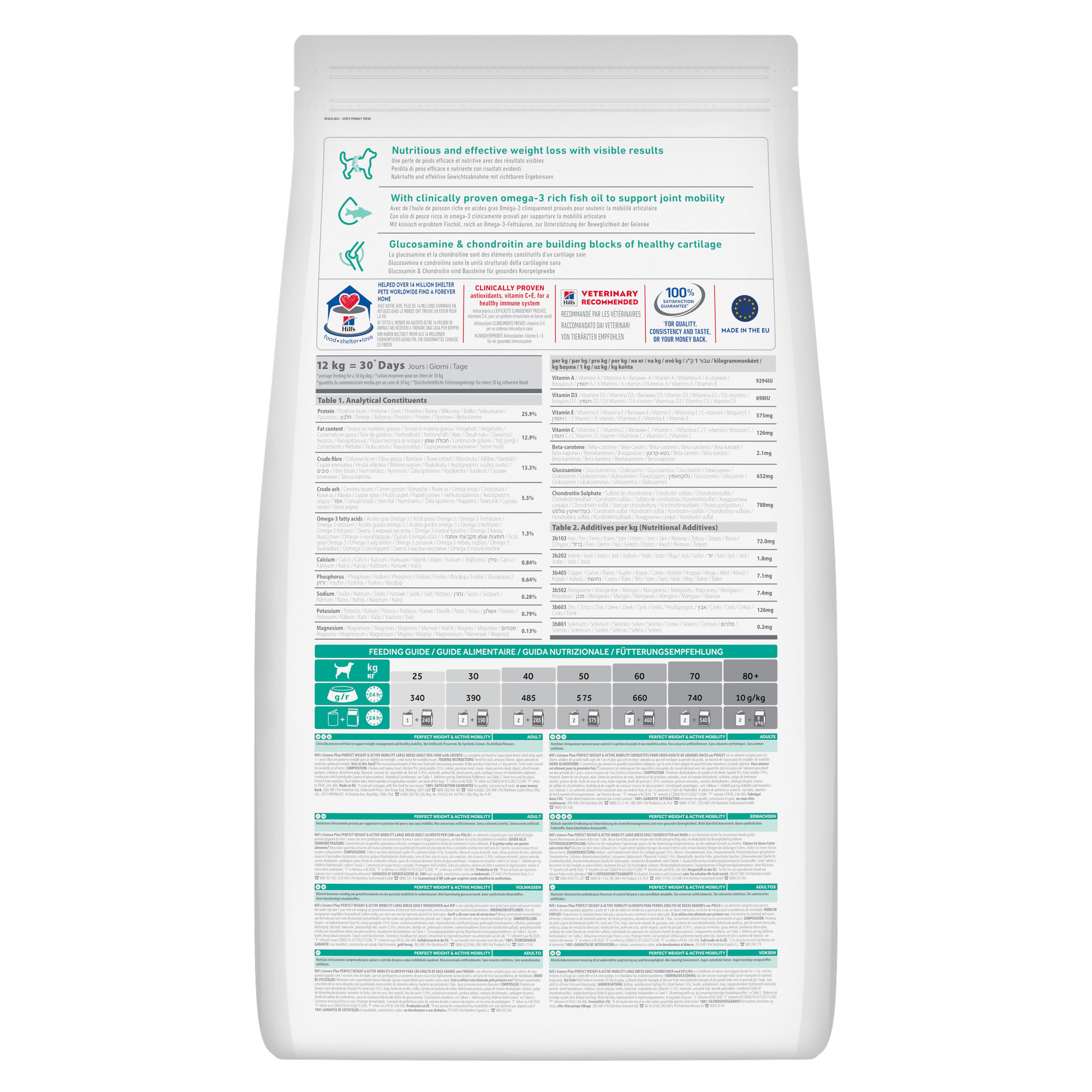 Hill’s Science Plan Perfect Weight & Active Mobility Large Breed Adult Dog Food with Chicken (12kg)