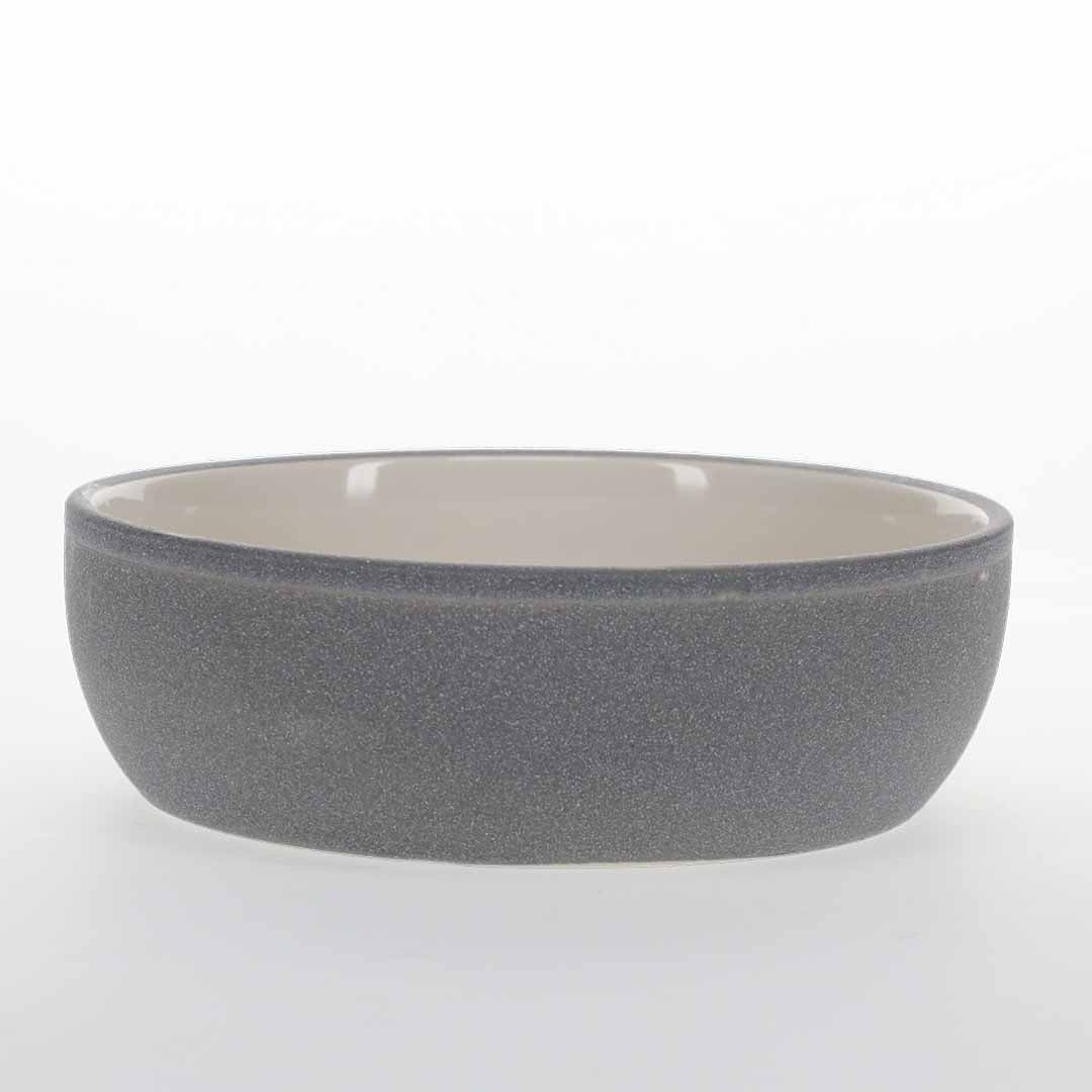 Duvo+ Feeding Bowl-Stone-Sandy ocean M - 950ml - 18x18x6cm Grey-blue