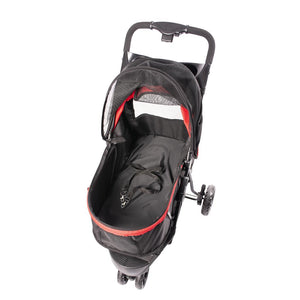 Duvo+ Pet Buggy 3-Wheeler 79x55x99cm - Max. 15kg Black/Red