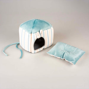 Duvo+ Striped hideway House For Small Pets-Plush S - 20x16x20cm Multicolour