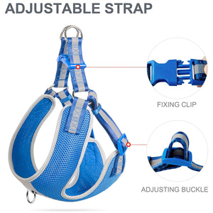 Fida Step-in Dog Harness – Reflective - red - XS