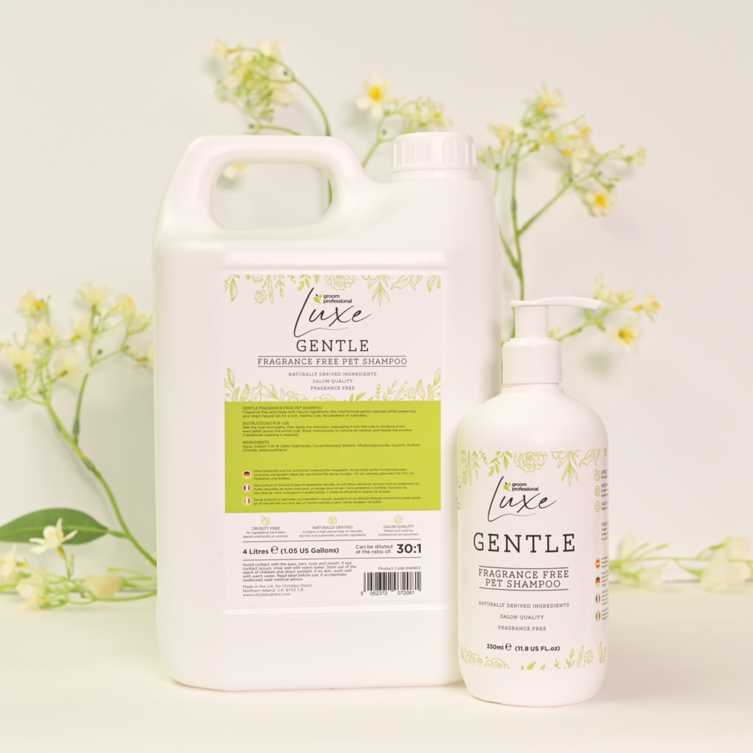 Groom Professional Luxe Gentle Fragrance Free Shampoo-4 Litre