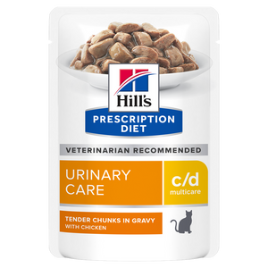 Hill’s Prescription Diet c/d Multicare Urinary Care Wet Cat Food with Chicken Pouches (12x85g)