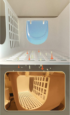 Pado Igloo Cat Litter Box 57.5*44*44cm-Blue
