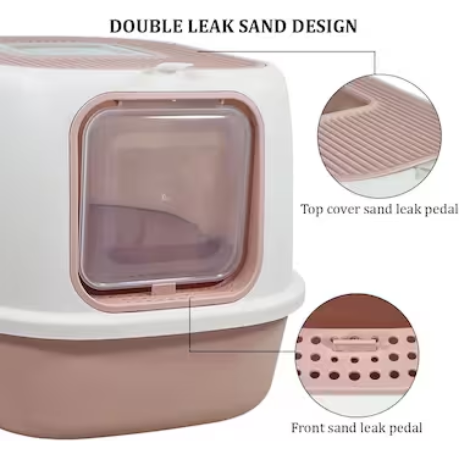 Pado Open Top Cat Litter Box 40*39*52cm-Pink