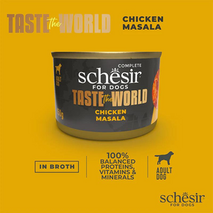 Schesir Taste The World Dog Wholefood - Chicken Masala 150g (Min Order- 8 Cans)