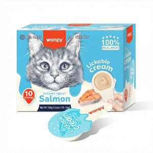 WANPY Lickable Cream Spoon – Salmon For Cat – (16g x 10pcs/box)