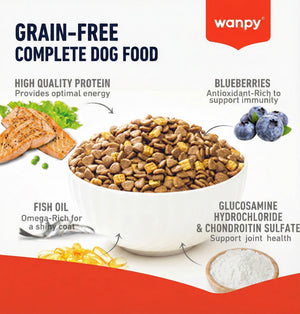WANPY Grain Free Complete Food For Dog – Salmon Recipe - 12Kg
