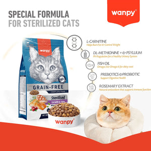 WANPY Grain Free Sterilized Cat Food – Salmon & Tuna Recipe - 8Kg