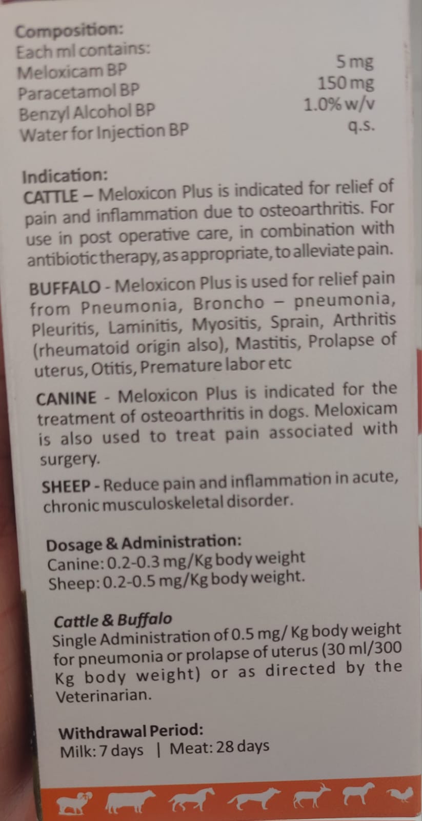 Meloxicon Plus (Meloxicam & Paracetamol) 100ml