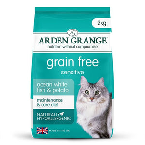 Arden Grange Grain Free Sensitive Adult Ocean White Fish & Potato Dry Cat Food - 2kg