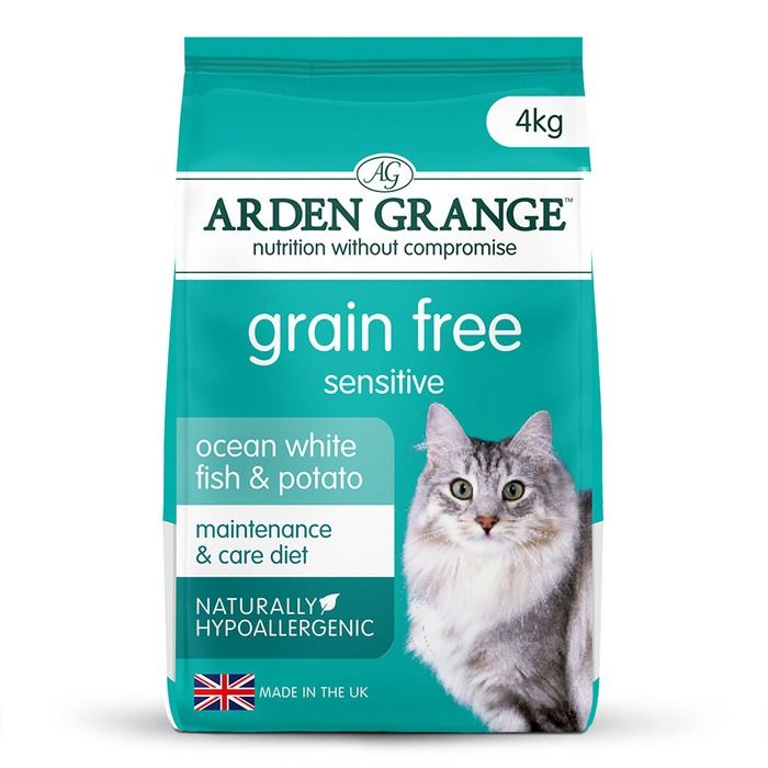 Arden Grange Grain Free Sensitive Adult Ocean White Fish & Potato Dry Cat Food - 4kg
