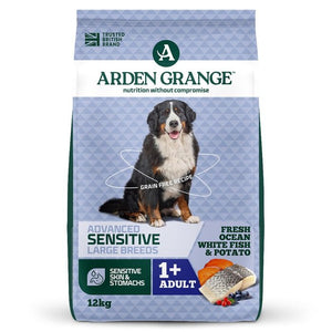 Arden Grange Advanced Sensitive Large Breeds Adult Fresh Ocean White Fish & Potato Dry Dog Food - 12kg