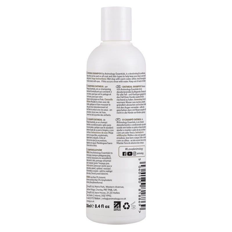 Animology Essentials Oatmeal Dog Shampoo 250ml - 250ml - Shopivet.com