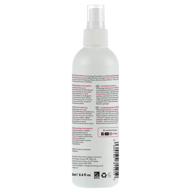 Animology Essentials Tutti Frutti Fragrance Dog Spray 250ml - 250ml - Shopivet.com
