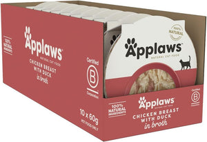 Applaws Chicken Breast with Duck in Broth Wet Cat Food 60g Pot - 60G - Shopivet.com