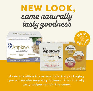 Applaws Chicken Selection in Broth Adult Wet Cat Food 8 x 60g Pot - 60G - Shopivet.com