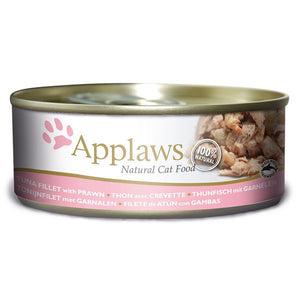 Applaws Tuna Fillet with Prawn in Broth Wet Cat Food 156g Tin - 156G - Shopivet.com