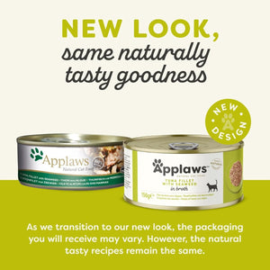 Applaws Tuna Fillet with Seaweed in Broth Wet Cat Food Tin - 70g - Shopivet.com