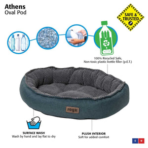 Rogz Athen Oval Cat Bed - Beige Medium