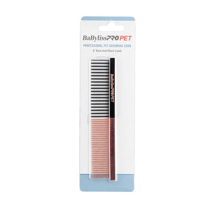 BaByliss PRO PET Rose Gold/Black Dog Comb – Small - Shopivet.com